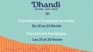 Fermeture Dhandi Epicerie Café Resto