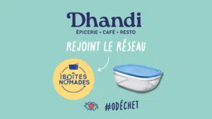 Fini les emballages jetables ! Grâce aux boîtes nomades, vous pouvez désormais emporter votre repas Dhandi Épicerie, Café, Resto